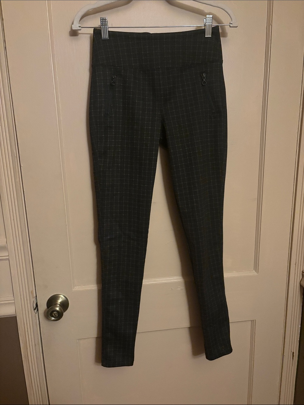 Dark Grey Plaid Leggings